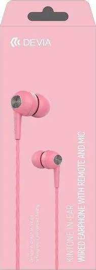 Ακουστικά Devia kintone με βύσμα jack 3.5MM Ροζ